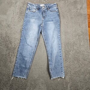 OAT New York Womens Blue Denim High Waisted Cropped Jeans Size 6‎ 28 Raw Hem